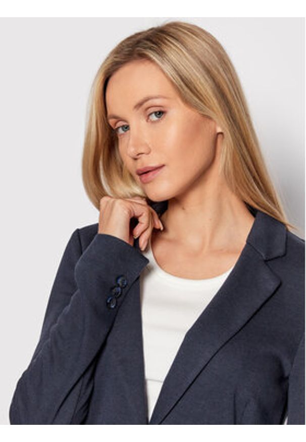 Vero Moda Marynarka Julia 10154123 Granatowy Regular Fit. Kolor: niebieski. Materiał: syntetyk, bawełna