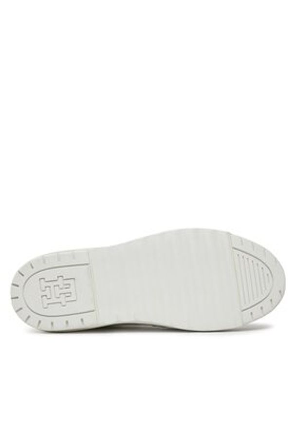TOMMY HILFIGER - Tommy Hilfiger Sneakersy Th Basket Hi FW0FW07757 Écru. Materiał: skóra