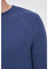 Sisley Sweter z domieszką wełny męski kolor granatowy. Okazja: na co dzień. Kolor: niebieski. Materiał: wełna. Długość rękawa: długi rękaw. Długość: długie. Styl: casual #4
