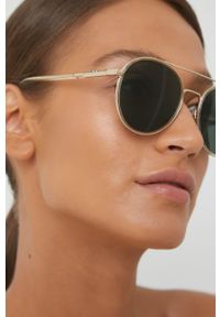 Burberry Okulary przeciwsłoneczne 0BE3131 damskie. Kształt: okrągłe. Kolor: złoty #4