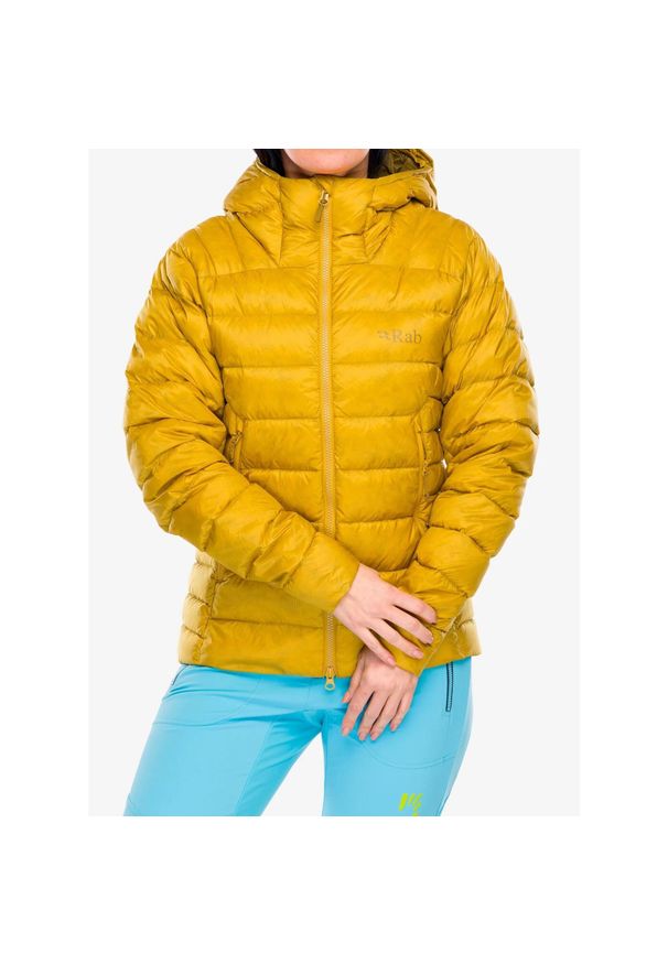 Kurtka puchowa damska Rab Electron Pro Jacket. Kolor: żółty. Materiał: puch
