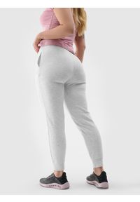 4f - 4F Spodnie dresowe joggery damskie - szare XXL. Kolor: szary. Materiał: dresówka. Wzór: gładki, ze splotem