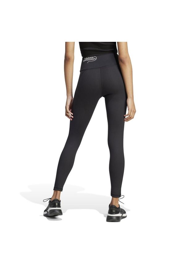 Legginsy fitness damskie Adidas. Kolor: czarny. Materiał: włókno, materiał, bawełna. Sport: fitness