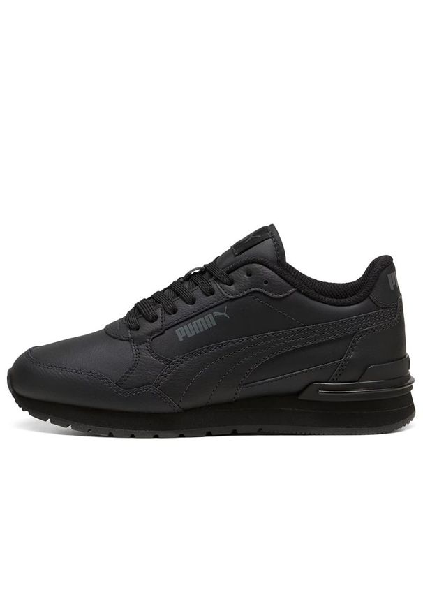 Buty młodzieżowe Puma ST Runner V4 JR 39973601 - czarne. Okazja: na co dzień. Zapięcie: sznurówki. Kolor: czarny. Materiał: guma, skóra. Szerokość cholewki: normalna