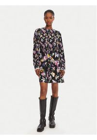 Desigual Sukienka codzienna Flor Acrilica 25WWVW09 Czarny Regular Fit. Okazja: na co dzień. Kolor: czarny. Materiał: wiskoza. Typ sukienki: proste. Styl: casual #4