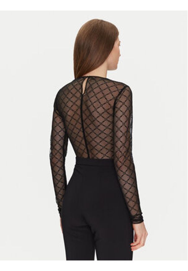Elisabetta Franchi Body BO-021-51E2-V260 Czarny Slim Fit. Kolor: czarny. Materiał: syntetyk