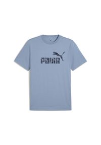 Puma - Męska koszulka Essentials Camo PUMA Cool Blue. Kolor: niebieski. Sport: fitness