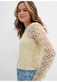 bonprix - Bluzka koronkowa z topem z dżerseju (2 części). Kolor: beżowy. Materiał: jersey, koronka #2