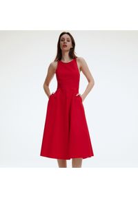Reserved - Bawełniana sukienka - Czerwony. Kolor: czerwony. Materiał: bawełna #1