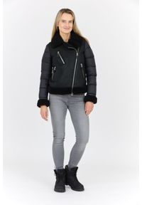 Blauer USA - BLAUER Czarny kożuch damski z pikowanymi rękawami, Rozmiar L. Kolor: czarny #4