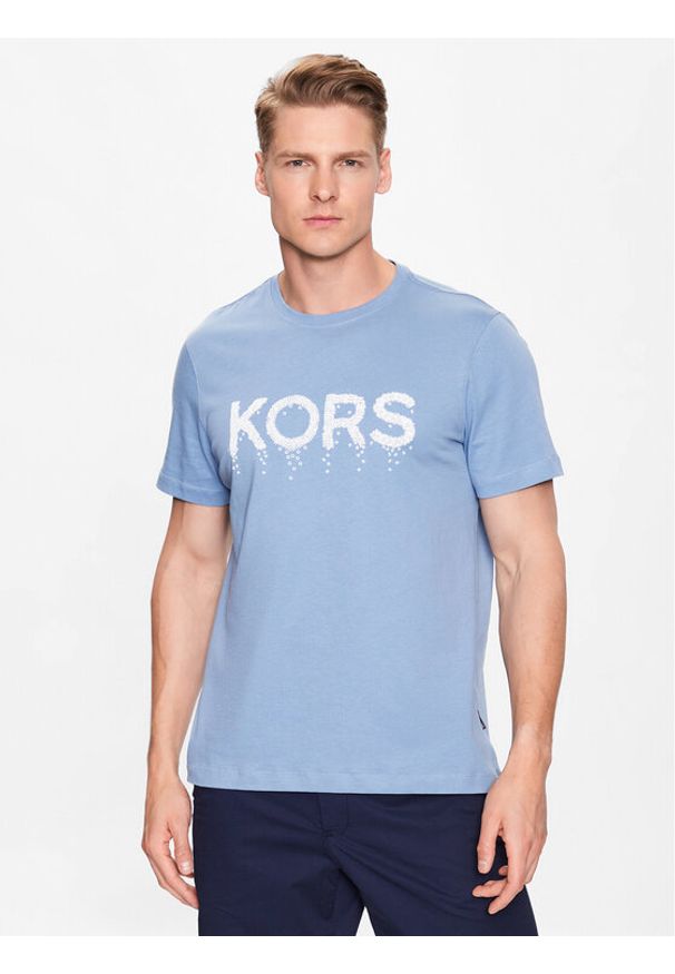 Michael Kors T-Shirt CS351IGFV4 Błękitny Regular Fit. Kolor: niebieski. Materiał: bawełna