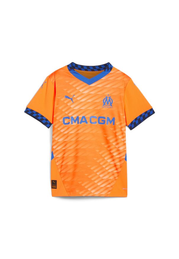 Puma - Młodzieżowa koszulka Olympique Marsylia 24/25 PUMA. Kolor: żółty, niebieski, wielokolorowy, pomarańczowy. Sport: piłka nożna