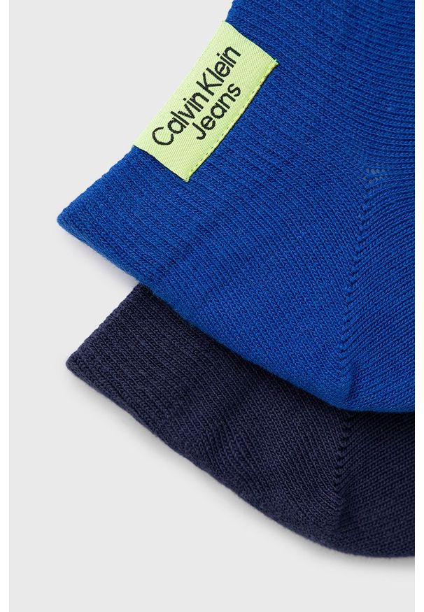 Calvin Klein Jeans Skarpetki (2-pack) męskie kolor niebieski. Kolor: niebieski. Materiał: bawełna