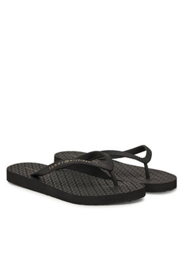 TOMMY HILFIGER - Tommy Hilfiger Japonki Hilfiger Strap Beach Sandal FW0FW08736 Czarny. Kolor: czarny. Materiał: materiał