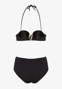 Born2be - Czarne Bikini Biustonosz z Geometrycznym Wzorem Majtki Typu Figi Ulosalia. Kolor: czarny. Wzór: geometria #5