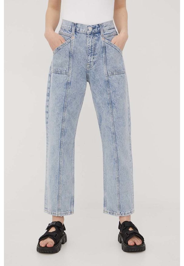 Tommy Jeans jeansy DW0DW10854.PPYY damskie high waist. Stan: podwyższony. Kolor: niebieski