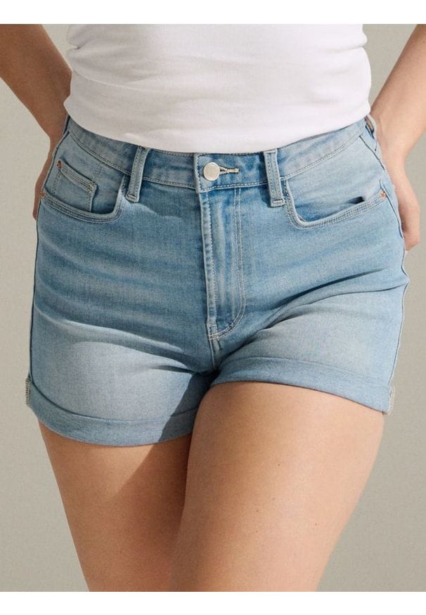 Sinsay - Szorty jeansowe - niebieski. Kolor: niebieski. Materiał: jeans