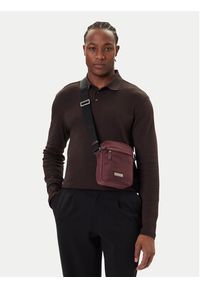 Calvin Klein Saszetka Sleek Reporter LV04D3180G Bordowy. Kolor: czerwony. Materiał: materiał #6