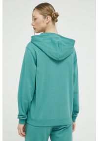Converse bluza kolor turkusowy z kapturem z aplikacją. Typ kołnierza: kaptur. Kolor: turkusowy. Wzór: aplikacja #2