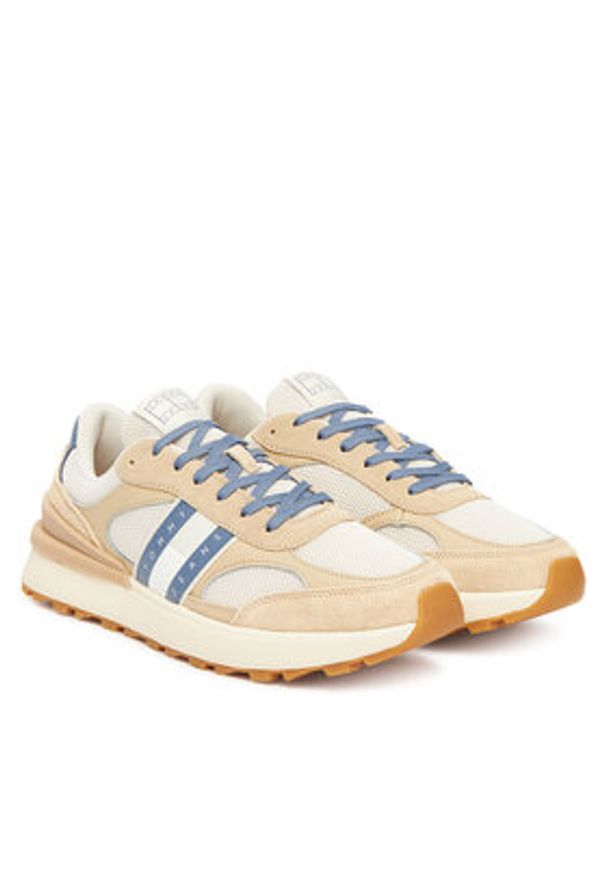 Tommy Jeans Sneakersy Tjm Technical Runner Ess EM0EM01537 Beżowy. Kolor: beżowy. Materiał: materiał