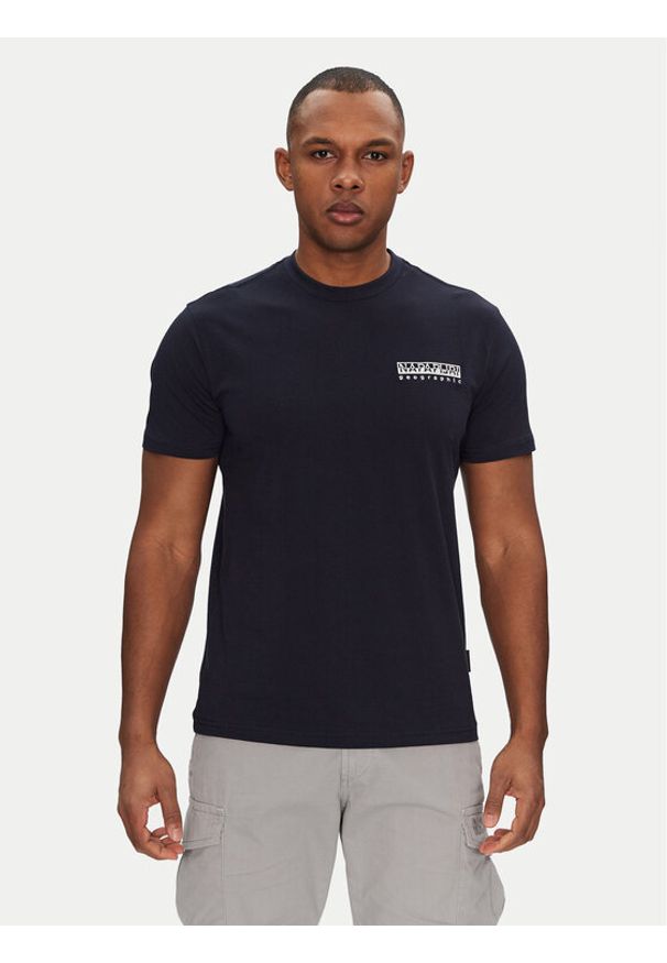 Napapijri T-Shirt S-Vignoni NP0A4ILX Granatowy Regular Fit. Kolor: niebieski. Materiał: bawełna