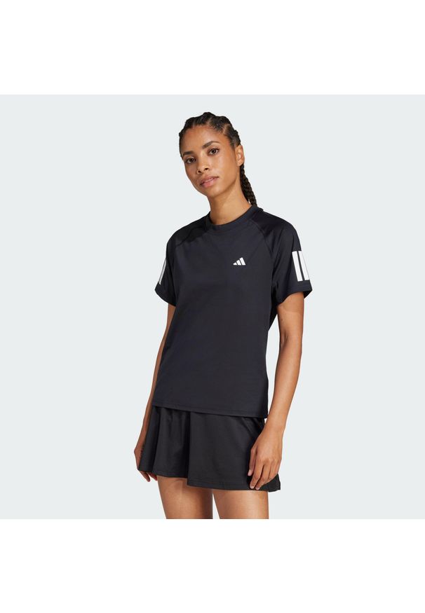 Adidas - Koszulka Club 3-Stripes Tennis CLIMACOOL. Kolor: czarny. Technologia: ClimaCool (Adidas). Sport: tenis