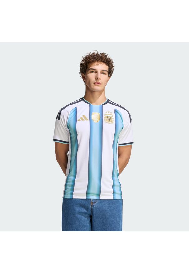 Adidas - Koszulka Argentina 26 Home. Kolor: wielokolorowy, niebieski, biały. Technologia: ClimaCool (Adidas). Sport: piłka nożna