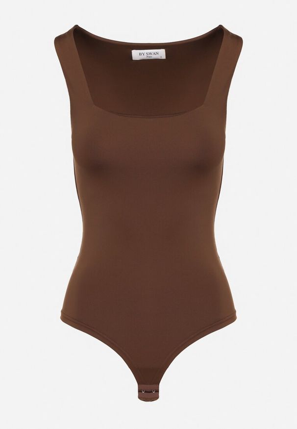 Born2be - Brązowe Body Hyrmime. Typ kołnierza: dekolt kwadratowy. Kolor: brązowy. Materiał: jeans, dzianina. Długość rękawa: bez rękawów. Sezon: lato. Styl: klasyczny
