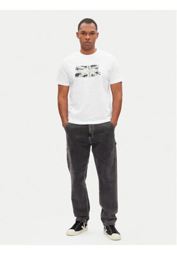 Pepe Jeans T-Shirt Flag PM509720 Biały Regular Fit. Kolor: biały. Materiał: bawełna