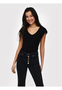 only - ONLY Bluzka Belia 15227187 Czarny Regular Fit. Kolor: czarny. Materiał: wiskoza