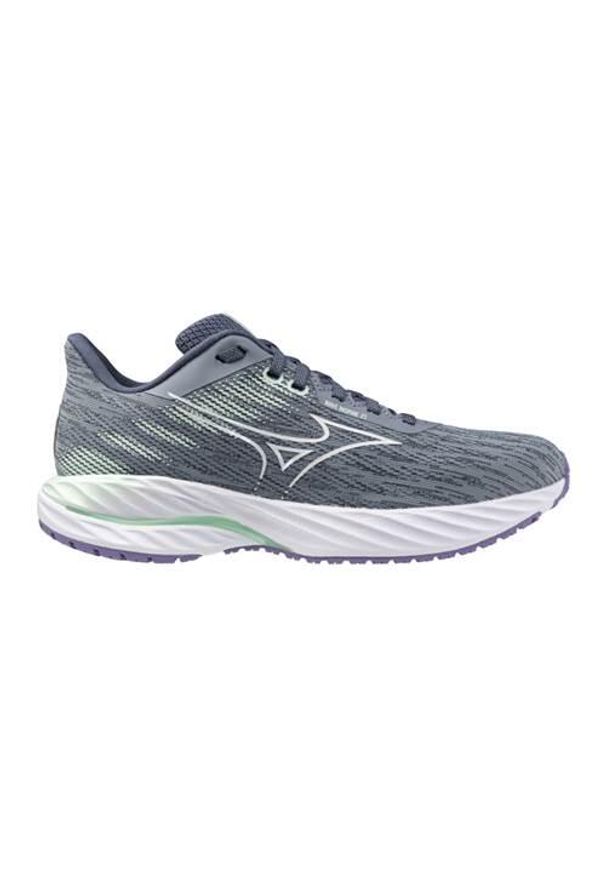 Buty do biegania damskie Mizuno Wave Inspire 21. Kolor: szary, biały, wielokolorowy. Materiał: syntetyk, materiał. Szerokość cholewki: normalna. Model: Mizuno Wave. Sport: bieganie