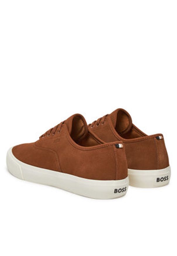 BOSS Tenisówki Aiden 50542098 Brązowy. Kolor: brązowy. Materiał: skóra, zamsz