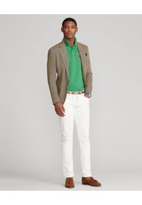 Ralph Lauren - RALPH LAUREN - Zielona koszulka polo Custom Slim Fit. Typ kołnierza: polo. Kolor: zielony. Materiał: bawełna, prążkowany. Długość: długie. Wzór: haft #2
