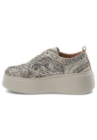 Sneakersy damskie Filippo, cholewka z materiału tekstylnego z ozdobnym haftem wiązany fason na solidnej platformie, khaki, DP7799/26. Okazja: na co dzień. Zapięcie: sznurówki. Kolor: zielony. Materiał: materiał. Szerokość cholewki: normalna. Wzór: haft. Obcas: na platformie. Styl: elegancki, casual #2
