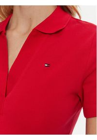 TOMMY HILFIGER - Tommy Hilfiger Sukienka codzienna WW0WW42567 Czerwony Slim Fit. Okazja: na co dzień. Kolor: czerwony. Materiał: bawełna. Typ sukienki: proste. Styl: casual #2