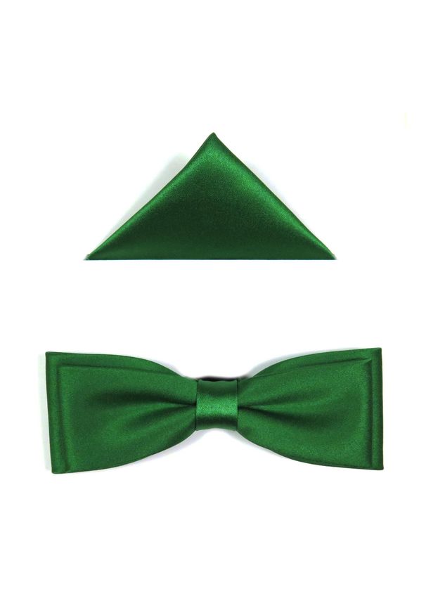 Modini - Zielona gładka mucha męska slim B30. Kolor: zielony. Materiał: poliester, tkanina. Wzór: gładki. Styl: elegancki