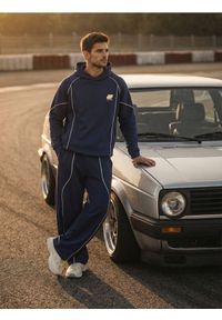 Sinsay - Spodnie wide leg z kontrastową lamówką - szary. Kolor: szary #1