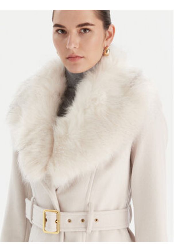 Marciano Guess Płaszcz wełniany 5BGL26 1799Z Écru Regular Fit. Materiał: syntetyk