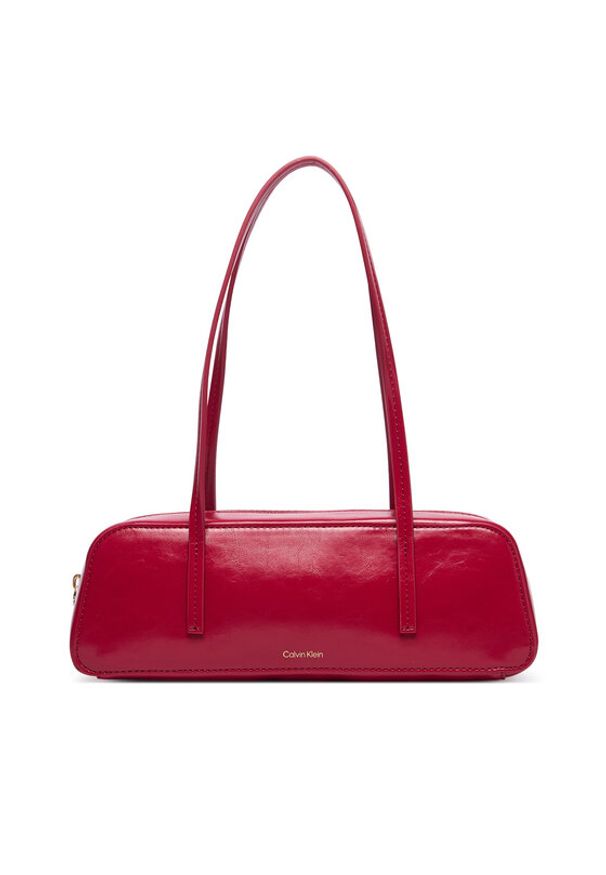 Calvin Klein Torebka Foil Logo Glossy Bauletto LV04F3638G Czerwony. Kolor: czerwony. Materiał: skórzane