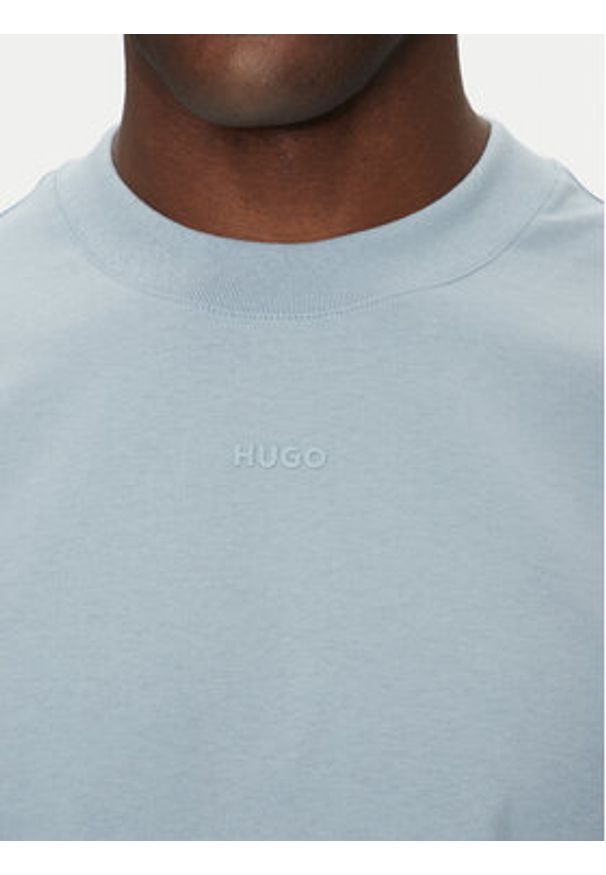 Hugo - HUGO T-Shirt Dapolino 50488330 Błękitny Relaxed Fit. Kolor: niebieski. Materiał: bawełna