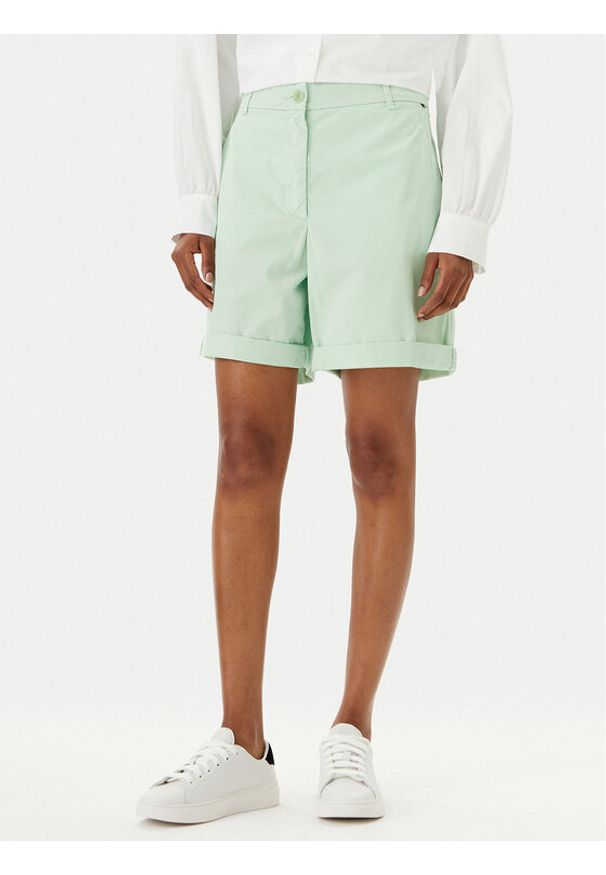 TOMMY HILFIGER - Tommy Hilfiger Szorty materiałowe WW0WW42457 Zielony Regular Fit. Kolor: zielony. Materiał: bawełna, lyocell