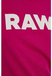 G-Star RAW - G-Star Raw t-shirt bawełniany kolor różowy. Okazja: na co dzień. Kolor: różowy. Materiał: bawełna. Wzór: nadruk. Styl: casual #5