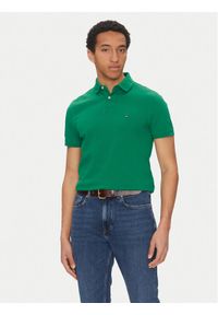 TOMMY HILFIGER - Tommy Hilfiger Polo 1985 MW0MW17770 Zielony Regular Fit. Typ kołnierza: polo. Kolor: zielony. Materiał: bawełna