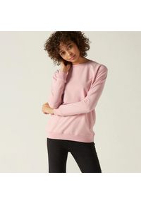 DOMYOS - Bluza damska Nyamba Gym & Pilates 100. Kolor: różowy. Materiał: poliester, materiał, dzianina, włókno, bawełna, elastan. Sport: joga i pilates