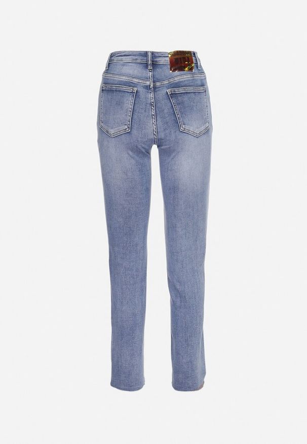 Born2be - Jasnoniebieskie Jeansy o Fasonie Regular z Bawełny Podwijane Nogawki Grisala. Okazja: na co dzień. Kolor: niebieski. Styl: klasyczny, casual, elegancki