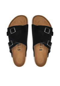 Birkenstock Klapki Zürich 1025045 Czarny. Kolor: czarny. Materiał: skóra