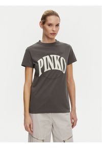 Pinko - PINKO T-Shirt 101752 A2CT I63 Szary Regular Fit. Kolor: szary. Materiał: bawełna