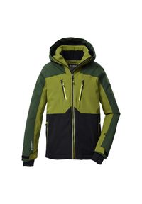 Kurtka narciarska z kapturem dla dzieci Killtec KSW 190. Typ kołnierza: kaptur. Kolor: wielokolorowy, czarny, zielony. Sezon: zima. Sport: narciarstwo #1