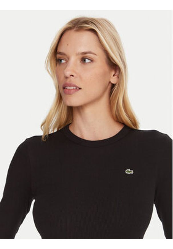 Lacoste Bluzka TF1692 Czarny Slim Fit. Kolor: czarny. Materiał: bawełna