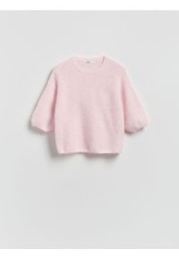 Reserved - Sweter z wełną - pastelowy róż. Kolor: różowy. Materiał: wełna